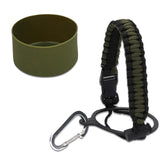 Maxbell Water Bottle Handle Protective Silicone Sleeve for Outdoor Activities Sports Deep Green Large