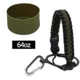 Maxbell Water Bottle Handle Protective Silicone Sleeve for Outdoor Activities Sports Deep Green Large