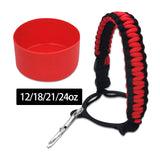 Maxbell Water Bottle Handle Protective Silicone Sleeve for Outdoor Activities Sports Red Small