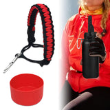 Maxbell Water Bottle Handle Protective Silicone Sleeve for Outdoor Activities Sports Red Large