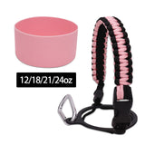 Maxbell Water Bottle Handle Protective Silicone Sleeve for Outdoor Activities Sports Light Pink Small