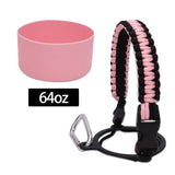 Maxbell Water Bottle Handle Protective Silicone Sleeve for Outdoor Activities Sports Light Pink Large