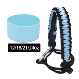 Maxbell Water Bottle Handle Protective Silicone Sleeve for Outdoor Activities Sports Light Blue Small
