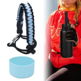 Maxbell Water Bottle Handle Protective Silicone Sleeve for Outdoor Activities Sports Light Blue Medium