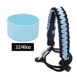 Maxbell Water Bottle Handle Protective Silicone Sleeve for Outdoor Activities Sports Light Blue Medium