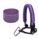 Maxbell Water Bottle Handle Protective Silicone Sleeve for Outdoor Activities Sports Deep Violet Small