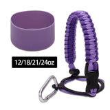 Maxbell Water Bottle Handle Protective Silicone Sleeve for Outdoor Activities Sports Deep Violet Small