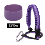 Maxbell Water Bottle Handle Protective Silicone Sleeve for Outdoor Activities Sports Deep Violet Medium