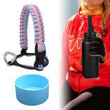 Maxbell Water Bottle Handle Protective Silicone Sleeve for Outdoor Activities Sports Raindrop Blue Small