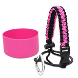 Maxbell Water Bottle Handle Protective Silicone Sleeve for Outdoor Activities Sports Deep Pink Small