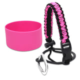 Maxbell Water Bottle Handle Protective Silicone Sleeve for Outdoor Activities Sports Deep Pink Small