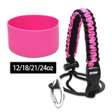 Maxbell Water Bottle Handle Protective Silicone Sleeve for Outdoor Activities Sports Deep Pink Small
