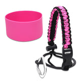 Maxbell Water Bottle Handle Protective Silicone Sleeve for Outdoor Activities Sports Deep Pink Medium