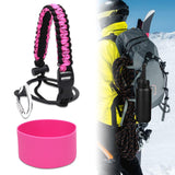 Maxbell Water Bottle Handle Protective Silicone Sleeve for Outdoor Activities Sports Deep Pink Medium
