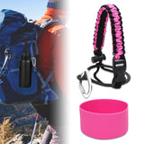 Maxbell Water Bottle Handle Protective Silicone Sleeve for Outdoor Activities Sports Deep Pink Medium