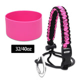 Maxbell Water Bottle Handle Protective Silicone Sleeve for Outdoor Activities Sports Deep Pink Medium