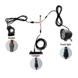 Maxbell Ebike Headlight and Tail Light Bicycle Front Rear Light DIY Universal Switch