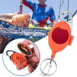 Maxbell Fly Fishing Zinger Cards Holder Retractable Badge Holder Key Chain Reel Clip Red