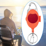 Maxbell Fly Fishing Zinger Cards Holder Retractable Badge Holder Key Chain Reel Clip Red