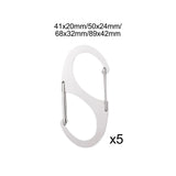 Maxbell 5x Keychain Hook clips S Shaped Hooks Hanger for Hiking Camping Backpacking 4.1cmx2cm