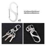 Maxbell 5x Keychain Hook clips S Shaped Hooks Hanger for Hiking Camping Backpacking 4.1cmx2cm