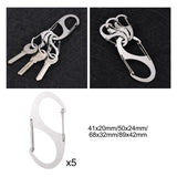 Maxbell 5x Keychain Hook clips S Shaped Hooks Hanger for Hiking Camping Backpacking 4.1cmx2cm