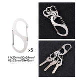 Maxbell 5x Keychain Hook clips S Shaped Hooks Hanger for Hiking Camping Backpacking 4.1cmx2cm