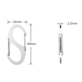 Maxbell 5x Keychain Hook clips S Shaped Hooks Hanger for Hiking Camping Backpacking 6.8cmx3.2cm