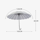 Maxbell 16 Ribs Automatic Open Umbrella Windproof for Outdoor Activities Camping Gray