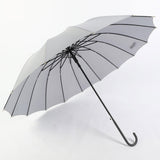 Maxbell 16 Ribs Automatic Open Umbrella Windproof for Outdoor Activities Camping Gray