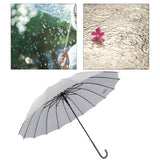 Maxbell 16 Ribs Automatic Open Umbrella Windproof for Outdoor Activities Camping Gray
