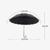 Maxbell 16 Ribs Automatic Open Umbrella Windproof for Outdoor Activities Camping Black