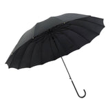 Maxbell 16 Ribs Automatic Open Umbrella Windproof for Outdoor Activities Camping Black