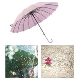 Maxbell 16 Ribs Automatic Open Umbrella Windproof for Outdoor Activities Camping Violet