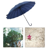Maxbell 16 Ribs Automatic Open Umbrella Windproof for Outdoor Activities Camping Blue