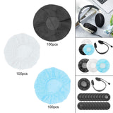 Maxbell Disposable Headphone Covers Earcup Covers Stretch for Net Bars Black