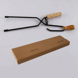 Maxbell Fireplace Tongs Fire Place Picnic Heat Insulation Outdoor Fire Tongs clip leather case