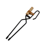 Maxbell Fireplace Tongs Fire Place Picnic Heat Insulation Outdoor Fire Tongs clip leather case