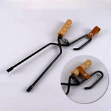 Maxbell Fireplace Tongs Fire Place Picnic Heat Insulation Outdoor Fire Tongs clip leather case