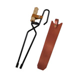 Maxbell Fireplace Tongs Fire Place Picnic Heat Insulation Outdoor Fire Tongs clip leather case