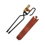 Maxbell Fireplace Tongs Fire Place Picnic Heat Insulation Outdoor Fire Tongs clip leather case