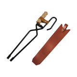 Maxbell Fireplace Tongs Fire Place Picnic Heat Insulation Outdoor Fire Tongs clip leather case