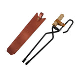 Maxbell Fireplace Tongs Fire Place Picnic Heat Insulation Outdoor Fire Tongs clip leather case