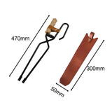 Maxbell Fireplace Tongs Fire Place Picnic Heat Insulation Outdoor Fire Tongs clip leather case