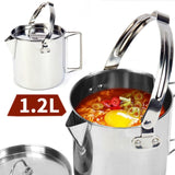 Maxbell 1.2L Camping Kettle Cooker Equipment Lightweight for Backpacking Trip Coffee
