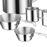 Maxbell Cooking Pot Camping Equipment Accessories Stackable Portable for Picnic 6pcs