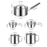 Maxbell Cooking Pot Camping Equipment Accessories Stackable Portable for Picnic 6pcs