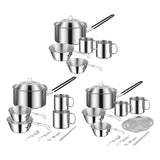 Maxbell Cooking Pot Camping Equipment Accessories Stackable Portable for Picnic 6pcs