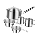 Maxbell Cooking Pot Camping Equipment Accessories Stackable Portable for Picnic 6pcs