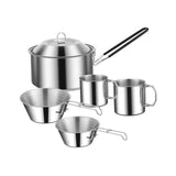 Maxbell Cooking Pot Camping Equipment Accessories Stackable Portable for Picnic 6pcs